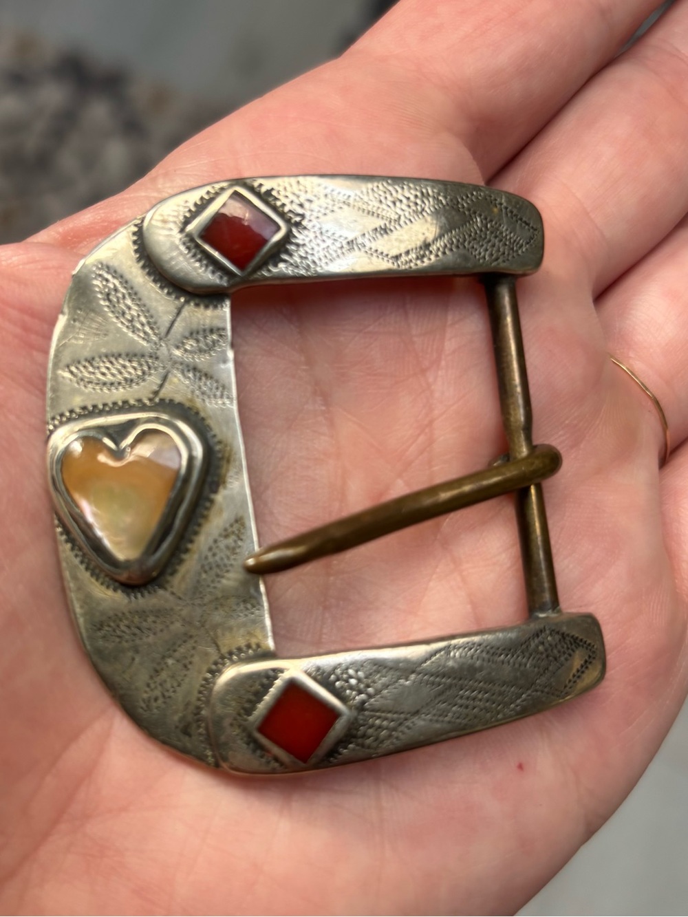 Vintage Handmade Artisan Silver Belt Buckle | Western Style